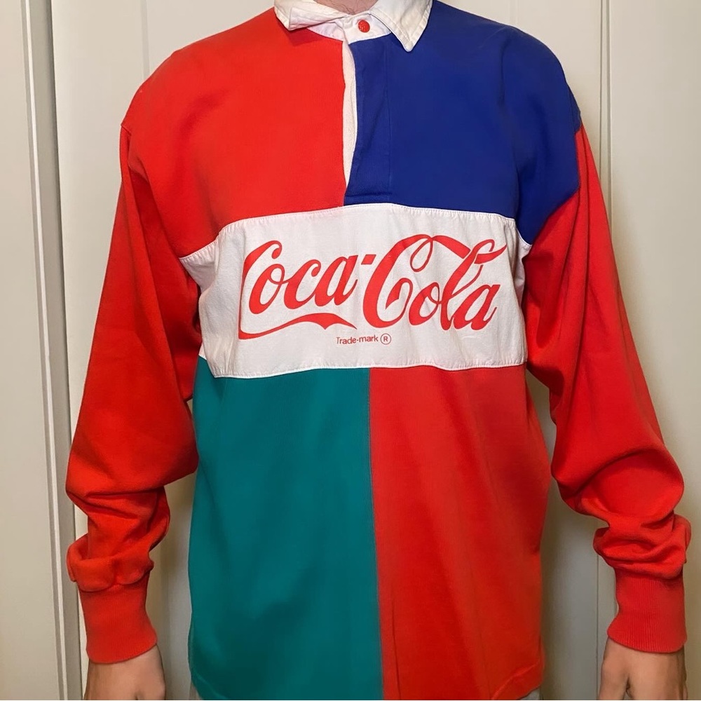 Coca Cola vintage brand size large polo
